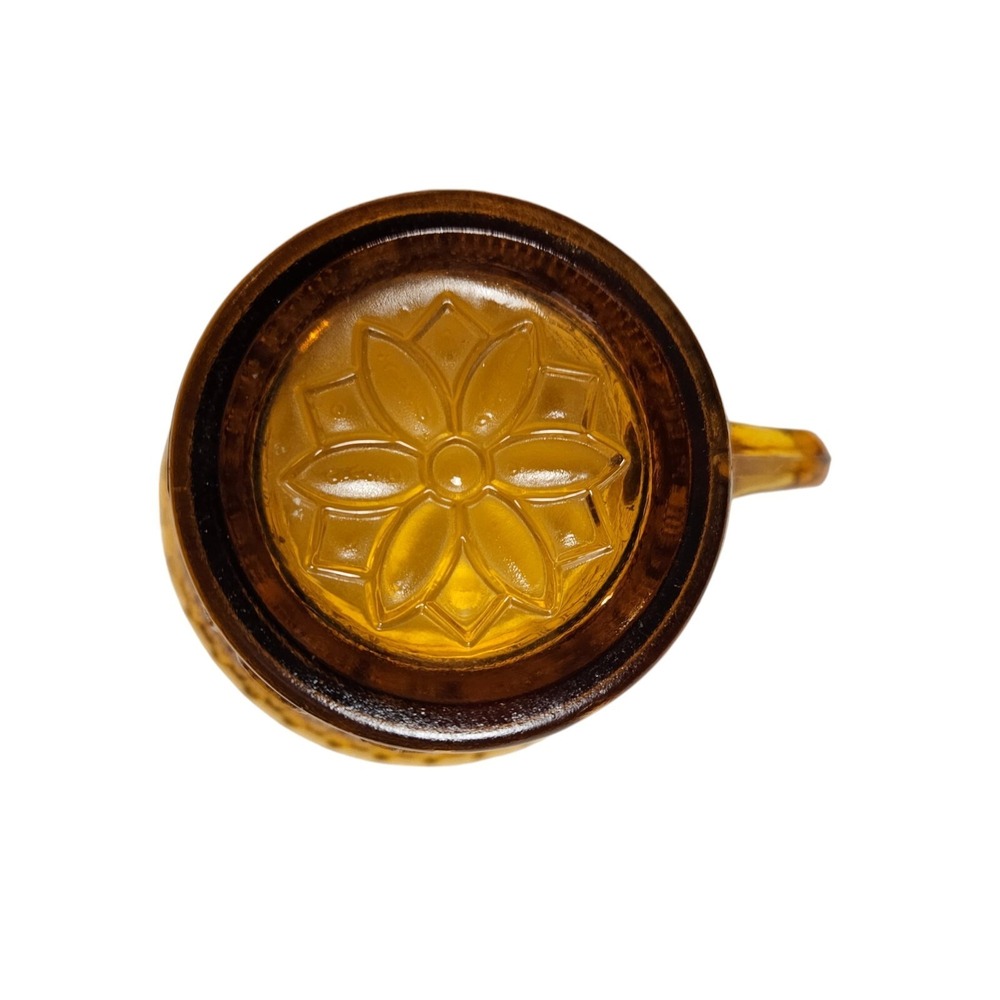 Lot of 4 Amber Tiara Sandwich Glass Handle Cups Indiana Glassware VTG - Picture 7 of 12